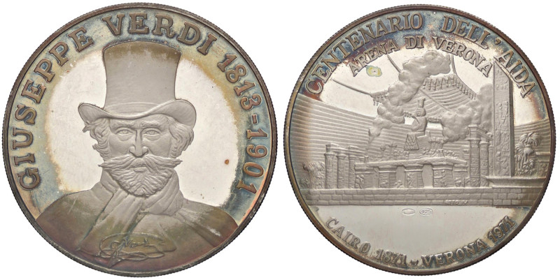 MEDAGLIE - PERSONAGGI - Giuseppe Verdi (1813-1901) - Medaglia 1971 (AG g. 22,15)...