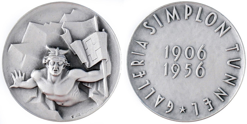 MEDAGLIE ESTERE - SVIZZERA - Medaglia 1956 - Galleria del Sempione AG Ø 40 In sc...