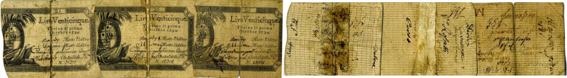 CARTAMONETA - SARDO-PIEMONTESE - Regie Finanze - 25 Lire 01/10/1794 - 1° tipo Ga...