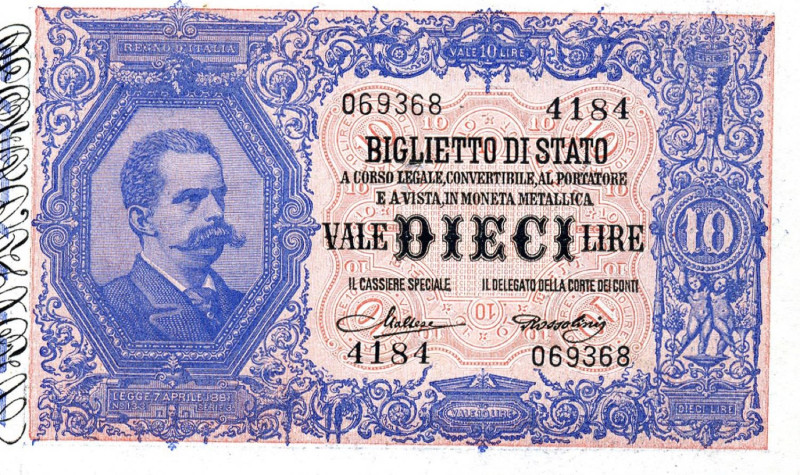 CARTAMONETA - BIGLIETTI DI STATO - Vittorio Emanuele III (1900-1943) - 10 Lire 1...