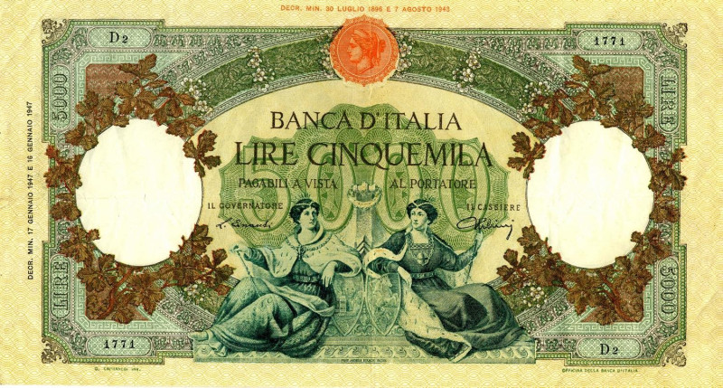 CARTAMONETA - BANCA d'ITALIA - Repubblica Italiana (monetazione in lire) (1946-2...