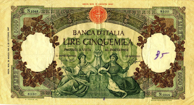 CARTAMONETA - BANCA d'ITALIA - Repubblica Italiana (monetazione in lire) (1946-2...