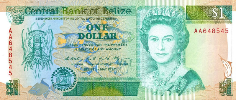 CARTAMONETA ESTERA - BELIZE - Elisabetta II (1952-2022) - Dollaro 01/05/1990 Lot...