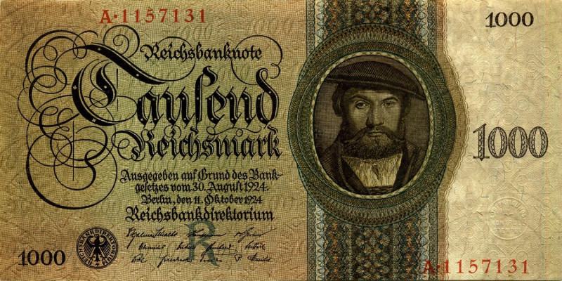 CARTAMONETA ESTERA - GERMANIA - Repubblica di Weimar (1919-1933) - 1.000 Marchi ...