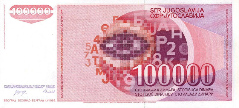 LOTTI - Cartamoneta-Estera YUGOSLAVIA - 100000 dinari (19), 50000 d. (18), 50000...