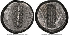 LUCANIA. Metapontum. Ca. 470-440 BC. AR stater (18mm, 12h). NGC Choice VF, light scratches. META (retrograde), grain ear; guilloche border on raised r...