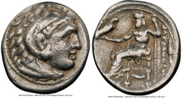 MACEDONIAN KINGDOM. Alexander III the Great (336-323 BC). AR drachm (18mm, 5h). NGC VF. Early posthumous issue of Colophon, 323-319 BC. Head of Heracl...