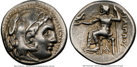 MACEDONIAN KINGDOM. Philip III Arrhidaeus (323-317 BC). AR drachm (17mm, 12h). NGC VF. Magnesia ad Maeandrum, ca. 323-319 BC. Head of Heracles right, ...