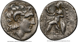 THRACIAN KINGDOM. Lysimachus (305-281 BC). AR drachm (18mm, 4.08 gm, 11h). NGC XF 4/5 - 2/5, marks. Ephesus, ca. 294-287 BC. Diademed head of deified ...