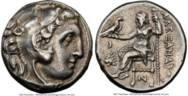 THRACIAN KINGDOM. Lysimachus (305-281 BC). AR drachm (16mm, 1h). NGC XF. Posthumous issue of Colophon, ca. 310-301 BC. Head of Heracles right, wearing...