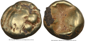 LYDIAN KINGDOM. Alyattes or Walwet (ca. 610-546 BC). EL 1/12 stater or hemihecte (8mm, 1.14 gm). NGC Choice Fine 5/5 - 3/5, countermarks. Lydo-Milesia...