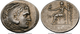 PAMPHYLIA. Perga. Ca. 221-189 BC. AR tetradrachm (33mm, 12h). NGC XF, die shift. Posthumous issue in the name and types of Alexander III the Great of ...