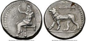 SELEUCID KINGDOM. Seleucus I Nicator, as Satrap (321-281 BC). AR stater (22mm, 16.23 gm, 5h). NGC XF 5/5 - 3/5, overstruck. Babylon II, the "Native" o...