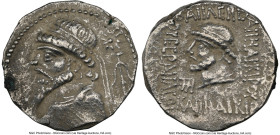 ELYMAIS KINGDOM. Kamnaskires V (ca. 54-32 BC). AR tetradrachm (26mm, 11h). NGC Choice VF. Seleucia ad Hedyphon. Diademed, draped bust of Kamnaskires V...
