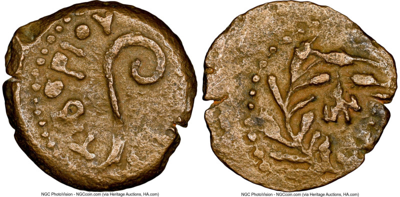 JUDAEA. Roman Procurators. Pontius Pilate (AD 26-36). AE prutah (16mm, 11h). NGC...