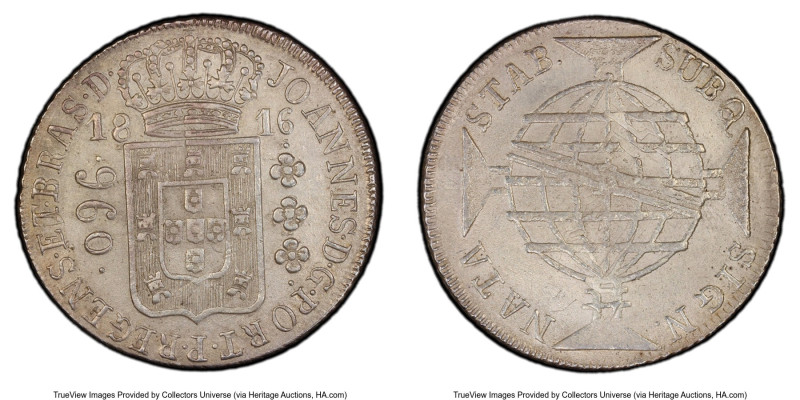 João Prince Regent 960 Reis 1816-R AU Details (Cleaned) PCGS, Rio de Janeiro min...