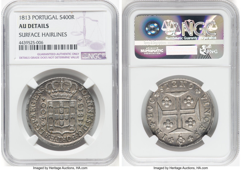 Pair of Certified 400 Reis NGC, 1) João Prince Regent 400 Reis 1813 - AU Details...