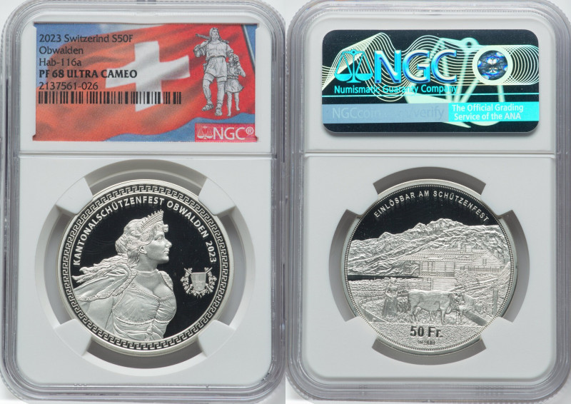 Confederation 3-Piece Lot of Certified silver Proof "Obwalden Shooting Festival"...