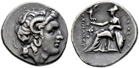 Könige von Thrakien. Lysimachos 306-281 v. Chr. 

AR-Drachme -Ephesos-. Kopf des vergöttlichten Alexander des Großen mit Anastole des Stirnhaars, Di...