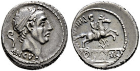 Römische Republik. L. Marcius Philippus 56 v. Chr. 

Denar -Rom-. Kopf des Ancus Marcius mit Diadem nach rechts, dahinter Lituus, darunter ANCVS / R...