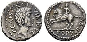 Imperatorische Prägungen. Octavianus 44-28 v. Chr. 

Denar 41 v. Chr. -unbestimmte Münzstätte in Gallien?-. Wie vorher, jedoch von leicht variierend...