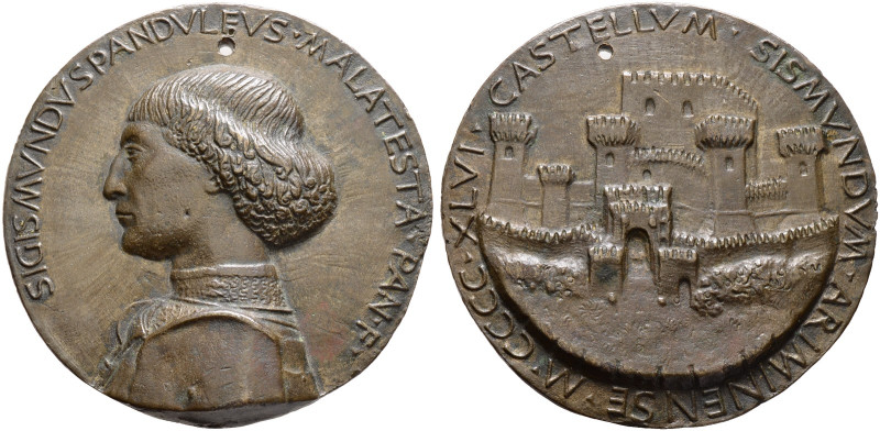 Italien. 

Bronzemedaille 1446 von Matteo de' Pasti, auf Sigismondo Malatesta ...