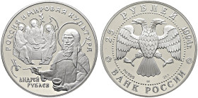 Russland. UDSSR/Russland. 

25 Rubel (PALLADIUM) 1994. Maler Andrei Rublev. Y. 530, Fr. 243. 31,1 g (1 Unze) verkapselt, mit Zertifikat, Polierte Pl...