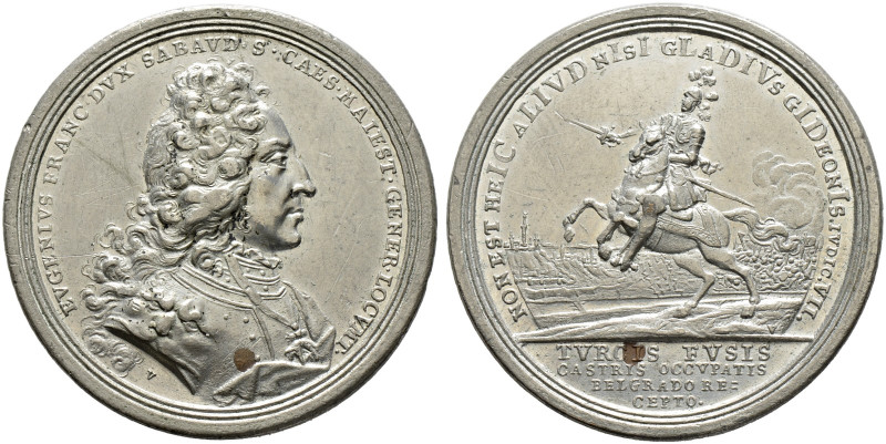 Türkei. Ahmed III. AH 1115-1143 / AD 1703-1730. 

Zinnmedaille mit Kupferstift...