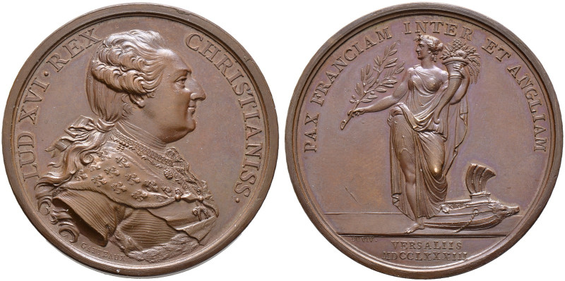 USA. 

Bronzemedaille 1783 von Duvivier, auf den Friedensvertrag von Versaille...