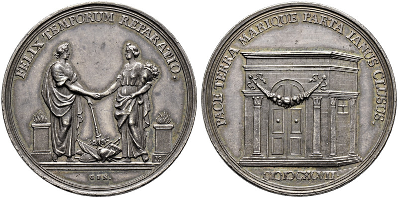 Haus Habsburg. Leopold I. 1657-1705. 

Silbermedaille 1697 von M. Brunner und ...