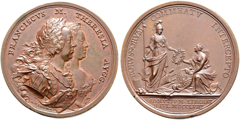 Haus Habsburg. Maria Theresia 1740-1780. 

Bronzemedaille 1758 von A. Wideman,...