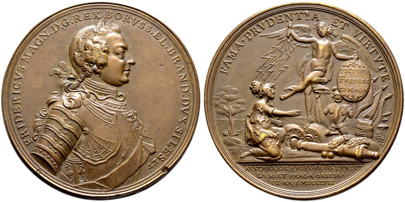 Brandenburg-Preußen. Friedrich II. 1740-1786. 

Bronzemedaille 1757 unsigniert...