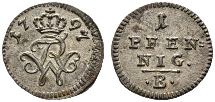 Brandenburg-Preußen. Friedrich Wilhelm II. 1786-1797. 

Billon-Pfennig 1797 -B...