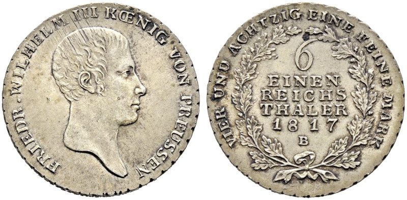 Brandenburg-Preußen. Friedrich Wilhelm III. 1797-1840. 

1/6 Taler 1817 B. Old...