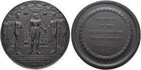 Brandenburg-Preußen. Friedrich Wilhelm III. 1797-1840. 

Eisengussmedaille 1815 von C. Jacob (nach einem Entwurf der Gebrüder Henschel), auf den Bef...