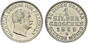 Brandenburg-Preußen. Wilhelm I. 1861-1888. 

Silbergroschen 1869 B. Olding 418, AKS 103, J. 89. BST 1016c Polierte Platte