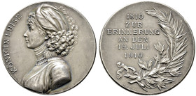 Brandenburg-Preußen. Wilhelm II. 1888-1918. 

Mattierte Silbermedaille 1910 von Mayer und Wilhelm, auf den 100. Todestag der Königin Luise, Herzogin...
