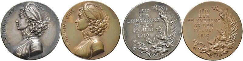 Brandenburg-Preußen. Wilhelm II. 1888-1918. 

Lot (2 Stücke): Silbermedaille u...