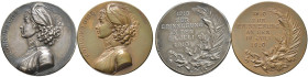 Brandenburg-Preußen. Wilhelm II. 1888-1918. 

Lot (2 Stücke): Silbermedaille und Bronzemedaille 1910 von Mayer und Wilhelm, auf denselben Anlass. Wi...