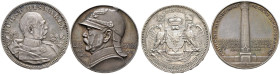Brandenburg-Preußen. Wilhelm II. 1888-1918. 

Lot (2 Stücke): Silbermedaille 1915 von Hoppe, auf denselben Anlass. Brustbild Bismarcks in Uniform na...