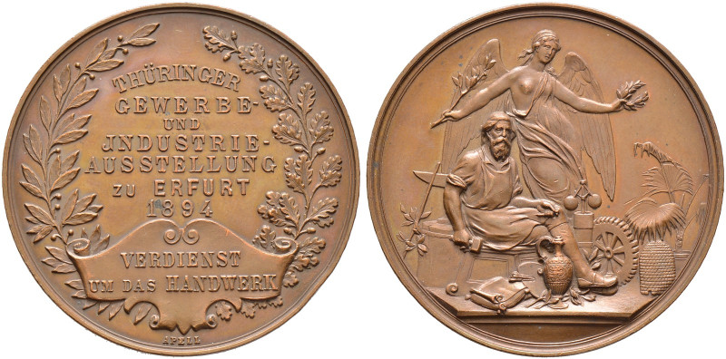 Erfurt, Stadt. 

Bronzene Prämienmedaille 1894 von F. Apell (geprägt bei Mayer...