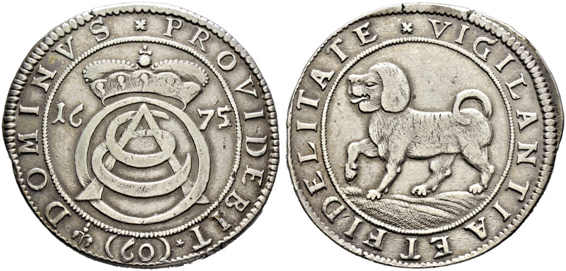 Öttingen. Albrecht Ernst I. 1659-1683. 

Gulden zu 60 Kreuzer, sogen. Hundsgul...