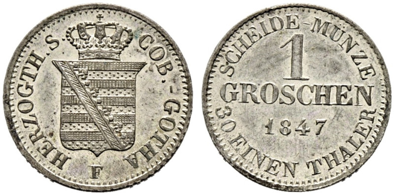 Sachsen-Coburg-Gotha. Ernst II. 1844-1893. 

Groschen 1847 -Dresden-. AKS 110,...