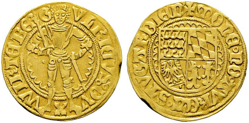 Württemberg. Herzog Ulrich 1498-1550. 

Goldgulden o.J. (ab 1501). Stehender H...