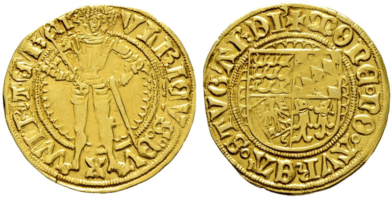 Württemberg. Herzog Ulrich 1498-1550. 

Goldgulden o.J. (ab 1501). Ähnlich wie...