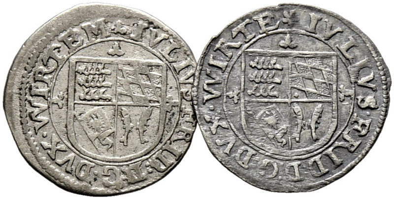 Württemberg. Julius Friedrich 1631-1633. 

Lot (2 Stücke): 2 Kreuzer 1631. Var...