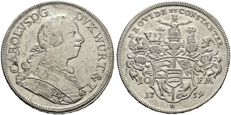 Württemberg. Karl Eugen 1744-1793. 

Konventionstaler 1759. KR 359, Ebner 131,...