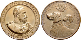 Württemberg. Wilhelm II. 1891-1918. 

Versilberte, bronzene Prämienmedaille (2. Preis) 1908 von Mayer und Wilhelm, der Internationalen Ausstellung v...