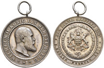 Württemberg. Wilhelm II. 1891-1918. 

Tragbare, silberne Prämienmedaille o.J. (1900) von W. Mayer, für den besten Schützen. Büste des Königs nach re...