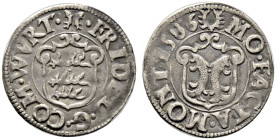 Württemberg-Mömpelgard. Friedrich 1581-1608. 

2 Kreuzer 1586 -Mömpelgard- Verzierter Schild von Württemberg / Verzierter Schild von Mömpel­gard. Kl...